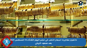 «انهيار مفاجئ» أسعار الذهب في مصر اليوم الثلاثاء 12 أغسطس 2025 بعد صعود تاريخي